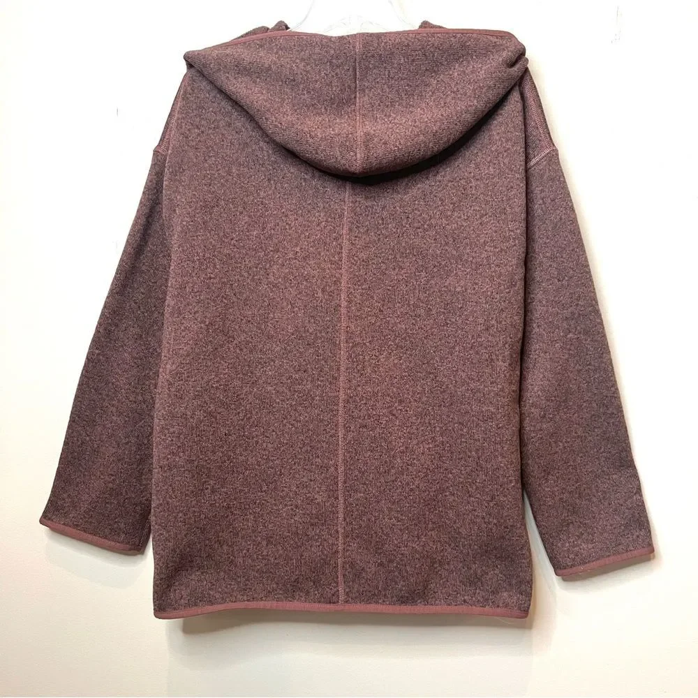 The North Face Crescent Oversized Wrap Hoodie Brown Heather Jacket Sweater SZ L - Picture 5 of 15